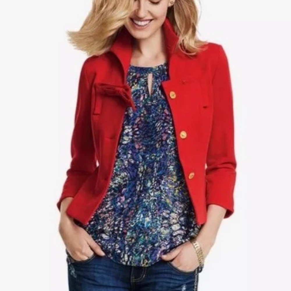 NWT CAbi Love Carol Red Beau Jacket Blazer